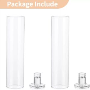 Cylinder Glass Candle Holder – 7.4×30cm (Smooth, 2-Set Box)