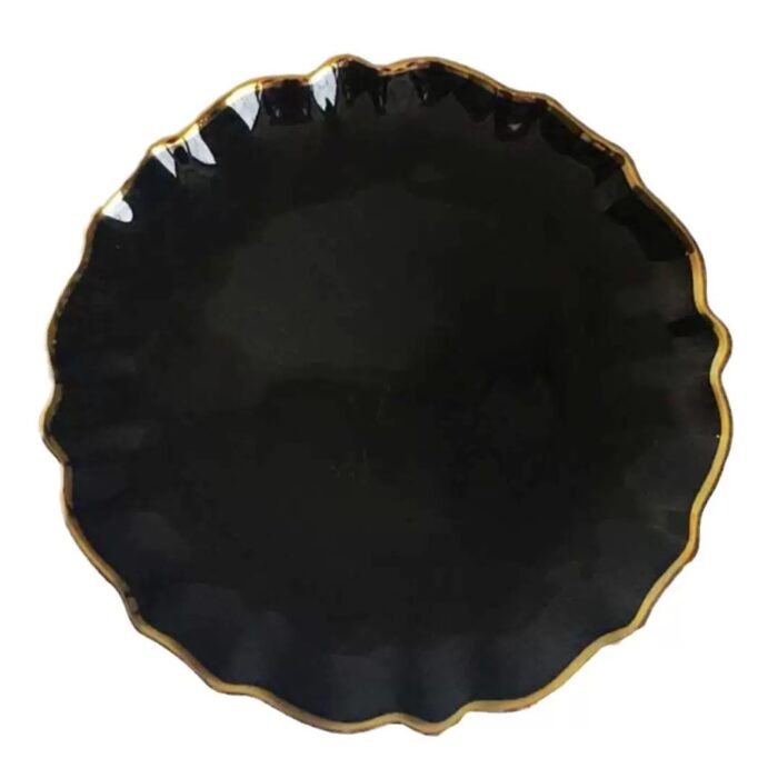 v gold edge wave plate-black v gold edge wave plate-black